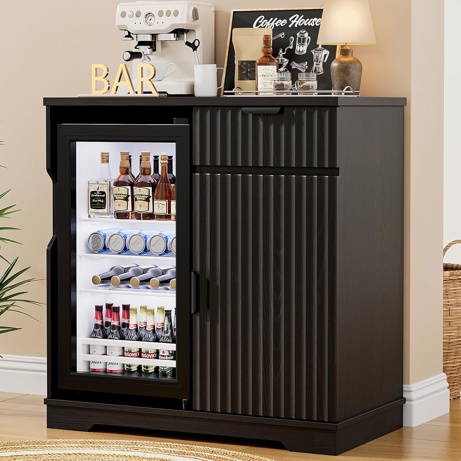 Home Bar And Cabinet - Armário Bar Flutuante para Café com
