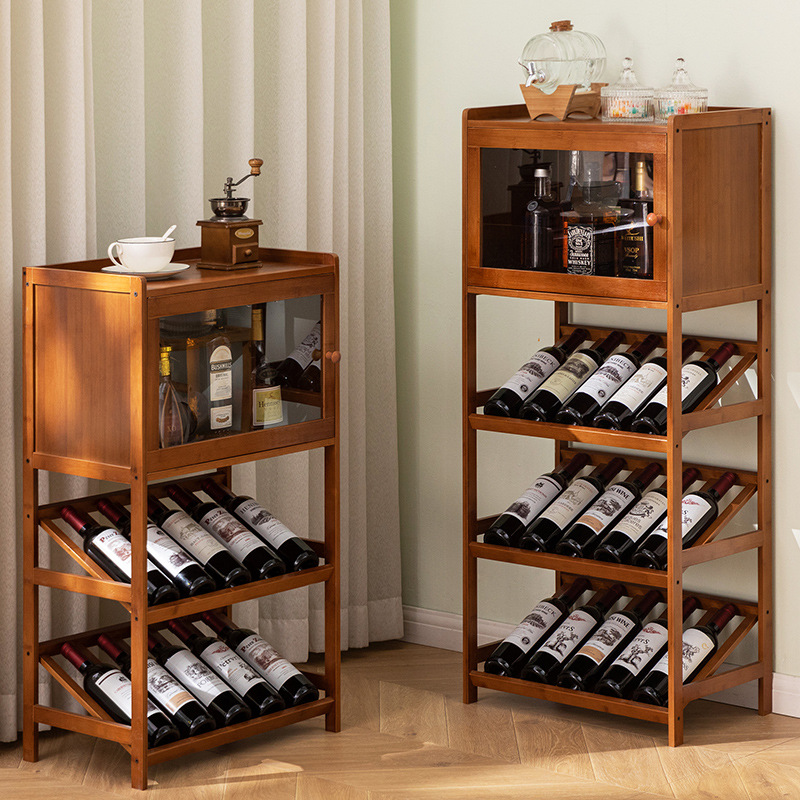 Rack de vinho de bambu sólido, - Home Bar Shelves avaliação e preço