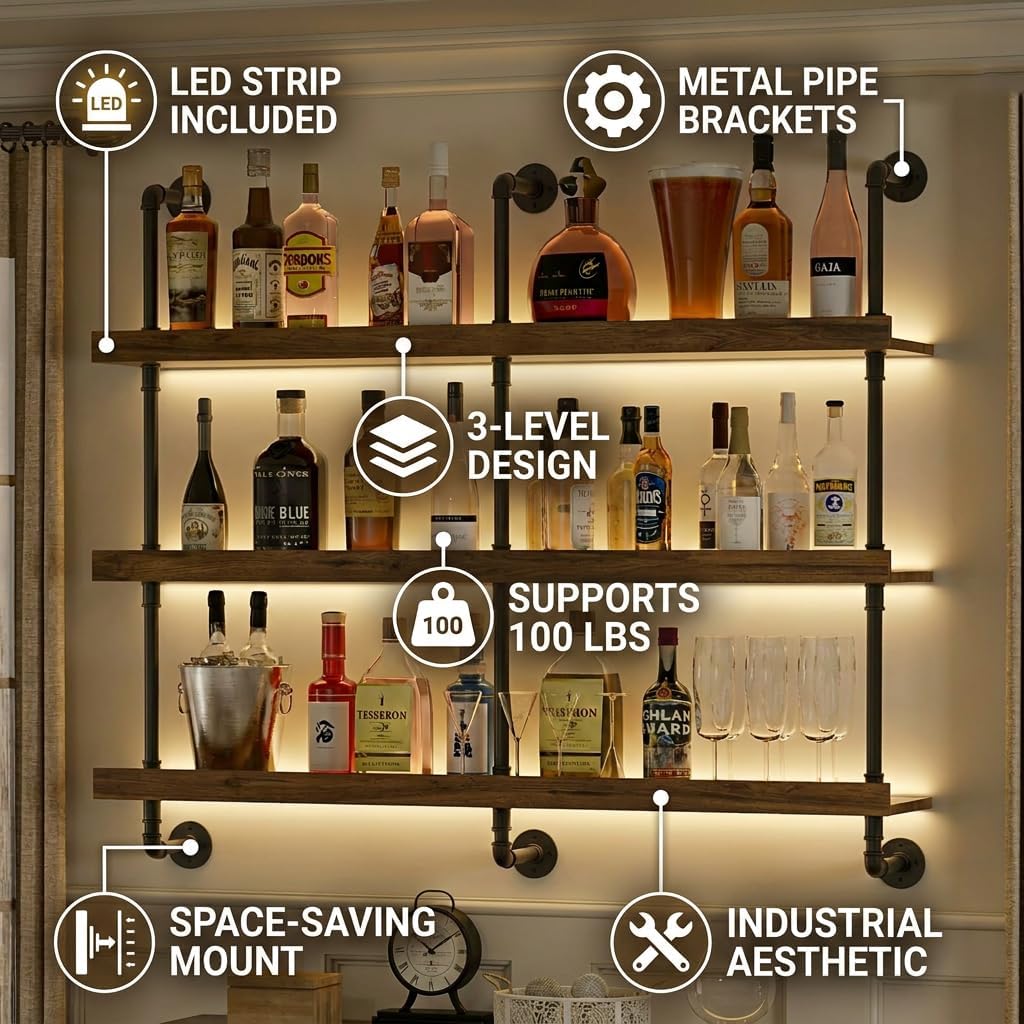 Suporte de parede para garrafa - Home Bar Shelves avaliação e preço