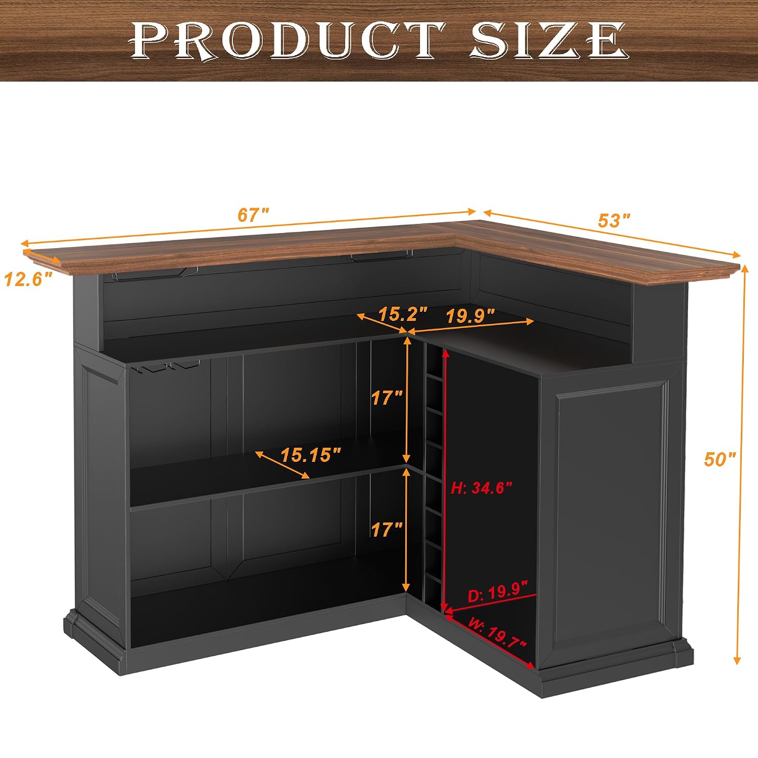 Armário de Bar em L para Casa  - Home Bar And Cabinet avaliação e preço