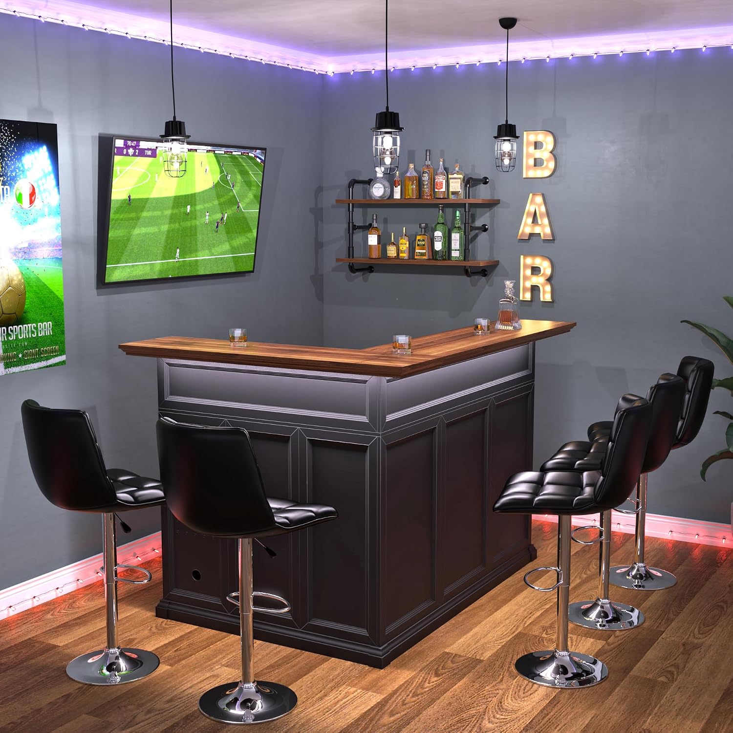 Armário de Bar em L para Casa  - Home Bar And Cabinet avaliação e preço